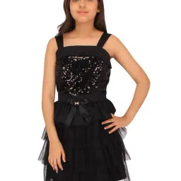 Cutecumber Kids Black Embellished Dress-image-99