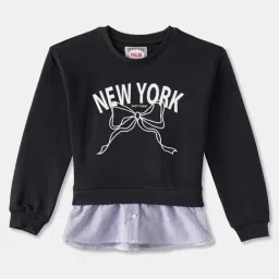 R&B Kids Jet Black Graphic Print Regular Fit Sweatshirt-picture-39