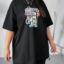 SZN Women Graphic Printed Round Neck Oversized T-shirt-picture-42