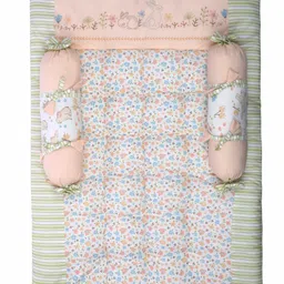 Abracadabra Cotton Bedding Set Bunny Garden Theme - Peach-image-5