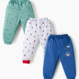 Mini Donuts Interlock Knit Full Length Lounge Pant With Space Theme Print Pack Of 3 - Teal Blue Blue & White-picture-18