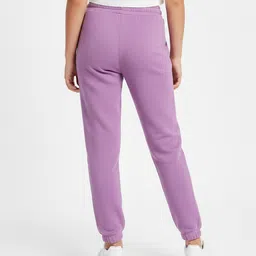 ALAN JONES Premium Cotton Knit Text Printed Sweatpant - Purple image 3