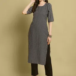 7Threads Selection Of 6 Floral Printed Round Neck Straight Kurtas-picture-33