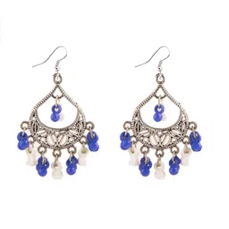 Creative Frogs Set Of 2 Silver Plated Beaded Oxidised Crescent Shaped Chandbalis image 4