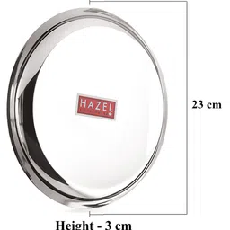 HAZEL Steel Plates Plates Set Steel For Dinner Silver - Pack of 2 image 4