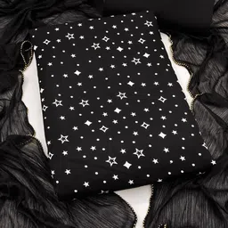 Moda Rapido Women Black Crepe Printed Unstitched Dress Material-image-58