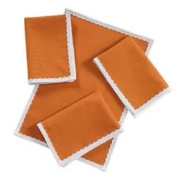 fingercraft 4Pcs Rust-Colored & White Rectangular Table Placemats-picture-22