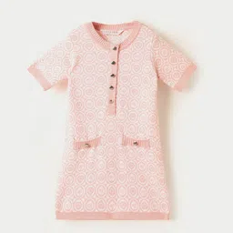 ELLE Girls Printed Pure Cotton A-Line Dress-image-98