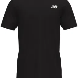 New Balance Black Regular Fit Self Design Crew T-Shirt-image-48