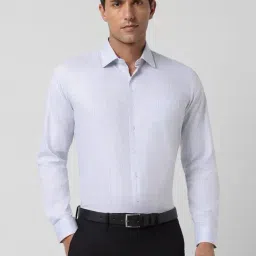Van Heusen Blue Cotton Slim Fit Checks Shirt-picture-38