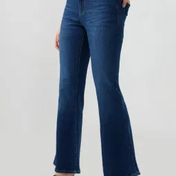Spykar Mid Blue Solid Flare Fit Mid Rise Jeans image 4