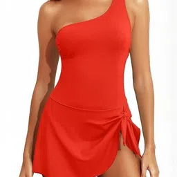Night with Fun One Shoulder Swimming Dress-image-9