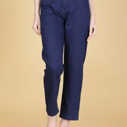V-Mart Women Straight Fit Mid-Rise Clean Look Non Stretchable Jeans-image-3