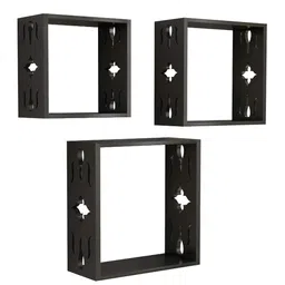 Home Sparkle Black Set of 3 Cube Wall Shelves image 3