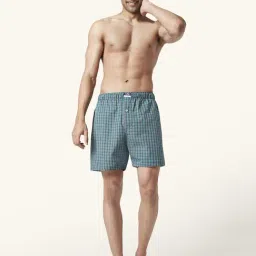 Ajile by Pantaloons Green Cotton Regular Fit Checks Boxers image 5