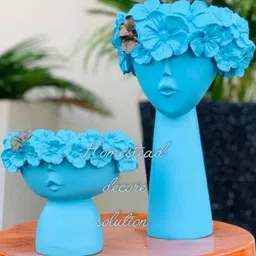 HOMESTEAD DECORE SOLUTION Multicoloured Blue & Gold Figurine Showpiece image 4