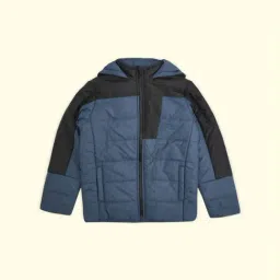 Pantaloons Junior Blue & Grey Color Block Full Sleeves Jacket-picture-4