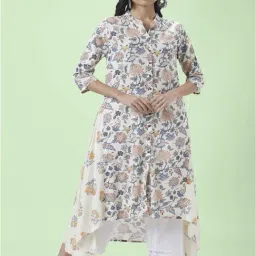 Rangmanch by Pantaloons Off-White Printed Straight Kurta-picture-15