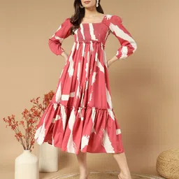 OTABU Women Printed Fit and Flare Midi Dress-picture-40