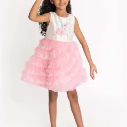 A Little Fable White & Pink Applique Dress-image-4