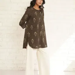 Jaypore Women Brown Dabu Regular Fit Tunic image 3