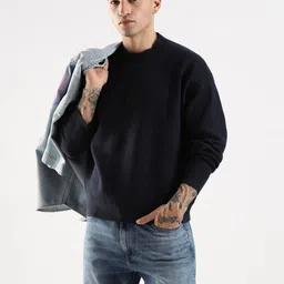 Calvin Klein Jeans Men Brand Logo Printed Relaxed Fit Cotton Pullover-image-92