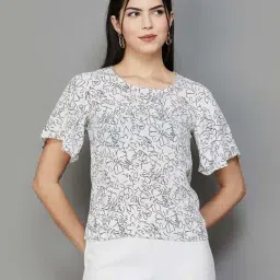 Code by Lifestyle Off-White Floral Print Top-picture-10