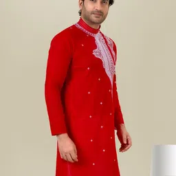 FRANSCART Men Thread Work Kurta image 3
