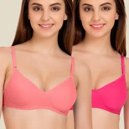 Tweens Peach & Pink Padded Bra (Pack Of 2) image 1