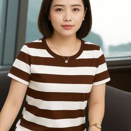 Deslizar Women Striped Cotton T-shirt-picture-27