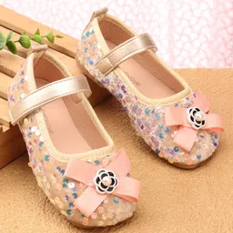 Babyoye Velcro Closure Ballerina With Sequins & Bow Applique - Multicolor-image-33