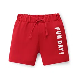 Doodle Poodle 100% Cotton Above Knee Length Text Printed Shorts Pack of 2 - High Risk Red & Limoges image 2