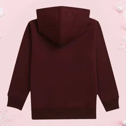 NUSYL Fleece Full Sleeves You Are Special Text Printed Hoodie - Burgundy image 3