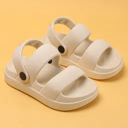 Pine Kids Solid Clogs With Back Strap - Beige image 2
