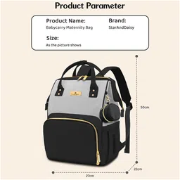 staranddaisy StarAndDaisyMothers/Mom with Compartments, Insulated Bottle Pockets, Waterproof, 30L - Black Grey image 2