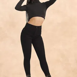 Mast & Harbour Women High-Rise Stretchable Slim Fit Cotton Jeans-picture-27