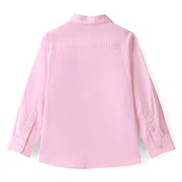 UCB Cotton Woven Full Sleeves Solid Colour Shirt - Pink image 3
