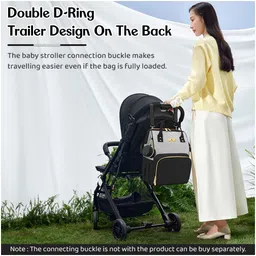 staranddaisy StarAndDaisyMothers/Mom with Compartments, Insulated Bottle Pockets, Waterproof, 30L - Black Grey image 3