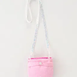 Little Kangaroos Taffeta Full Sleeves Solid Quilted Winter Jacket With Bag - Pink image 4