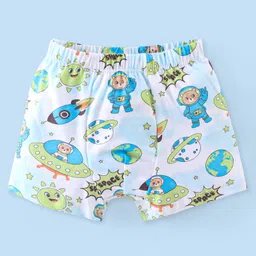 Babyhug 100% Cotton Single Jersey Knit Trunk Stripes & Bear Print Pack of 3 - Multicolor image 4