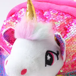 fab n funky Soft Plush Toy Bag with Unicorn Applique Pink - Height 11 Inches image 5