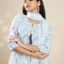 KALINI Women Printed A-Line Kurta Set-image-21