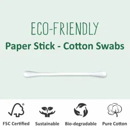 Tulips Cotton Ear Buds/Swabs With White Paper Sticks Jar (100 Sticks / 200 Tips) image 2