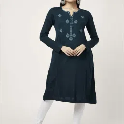 Rangmanch by Pantaloons Blue Embroidered Straight Kurta-image-26