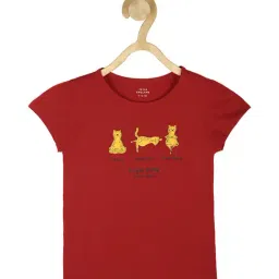 Peter England Kids Red Printed T-shirt-image-15