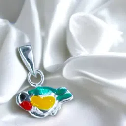 Taraash 92.5 Sterling Silver Enamel Bird Locket for Kids Girls image 1