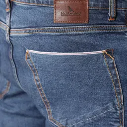 Mr Bowerbird Men Tapered Fit Mid-Rise Light Fade Cropped Stretchable Jeans image 3