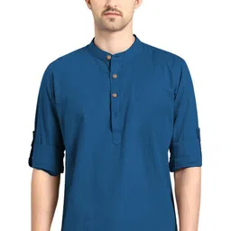 AMRIT TOP WEAR Mandarin Collar Cotton Straight Kurta image 2