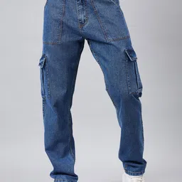STUDIO NEXX Men Relaxed Fit Low-Rise Cargo Jeans-picture-19