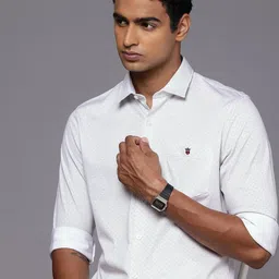 Louis Philippe Sport Pure Cotton Smart Fit Geometric Printed Casual Shirt-picture-27